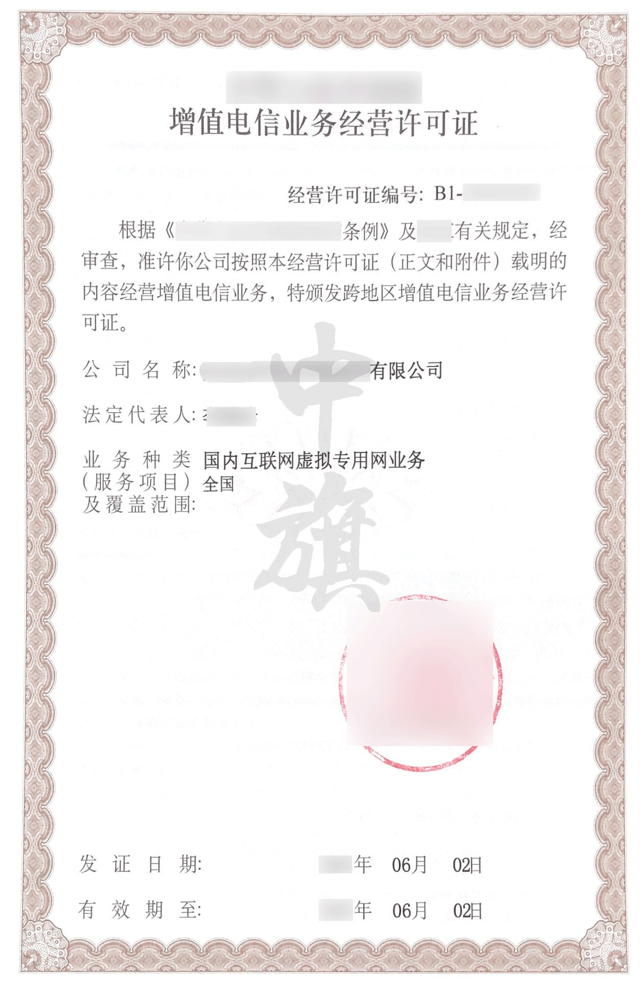 國(guó)內(nèi)互聯(lián)網(wǎng)虛擬專用網(wǎng)業(yè)務(wù)